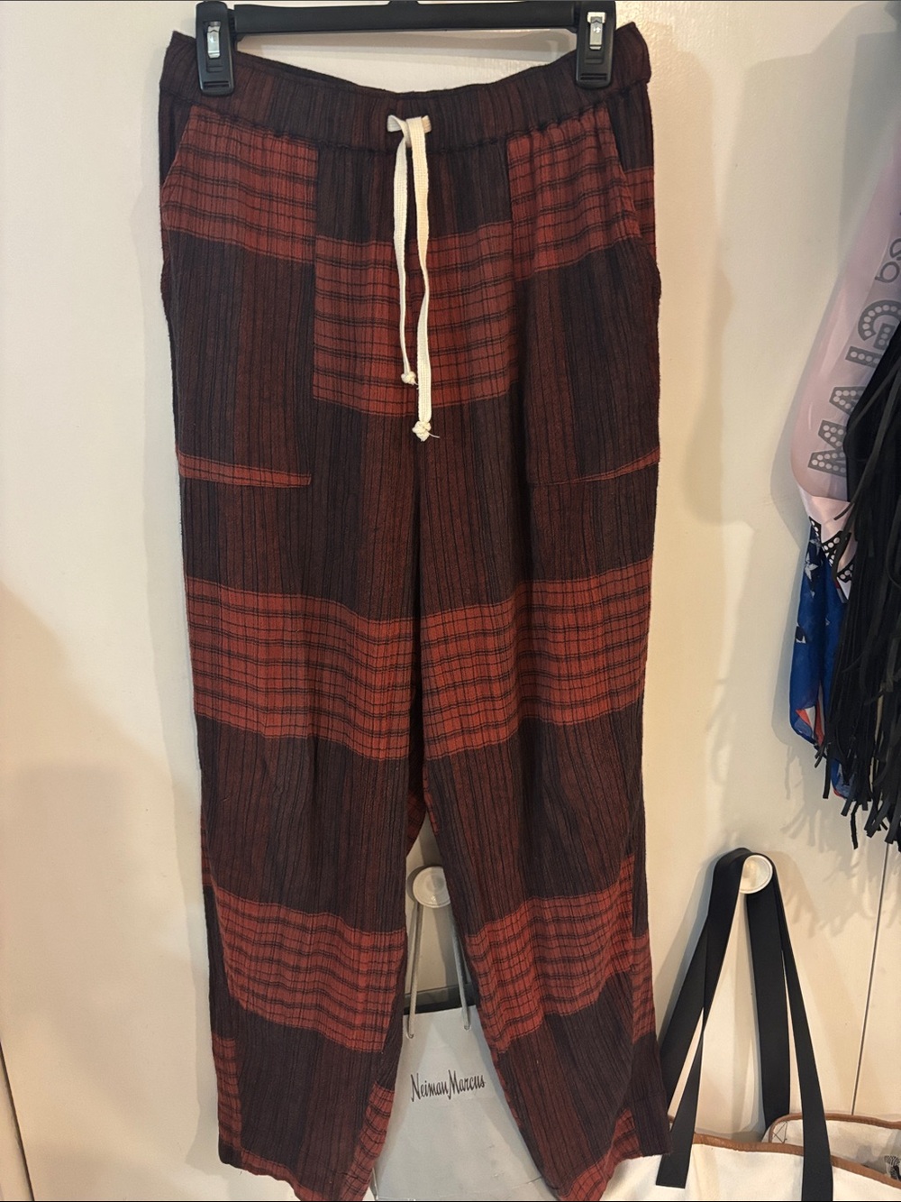 Free People Cotton linen drawstring Pant,S